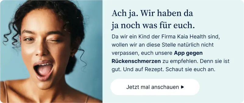 Ad for Kaia Rückenschmerzen (the company the blog is featured by)